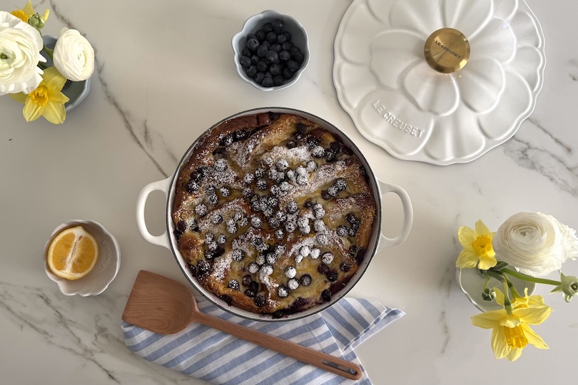 Baked Blueberry  French Toast with Mascarpone and Japanese Milk Bread